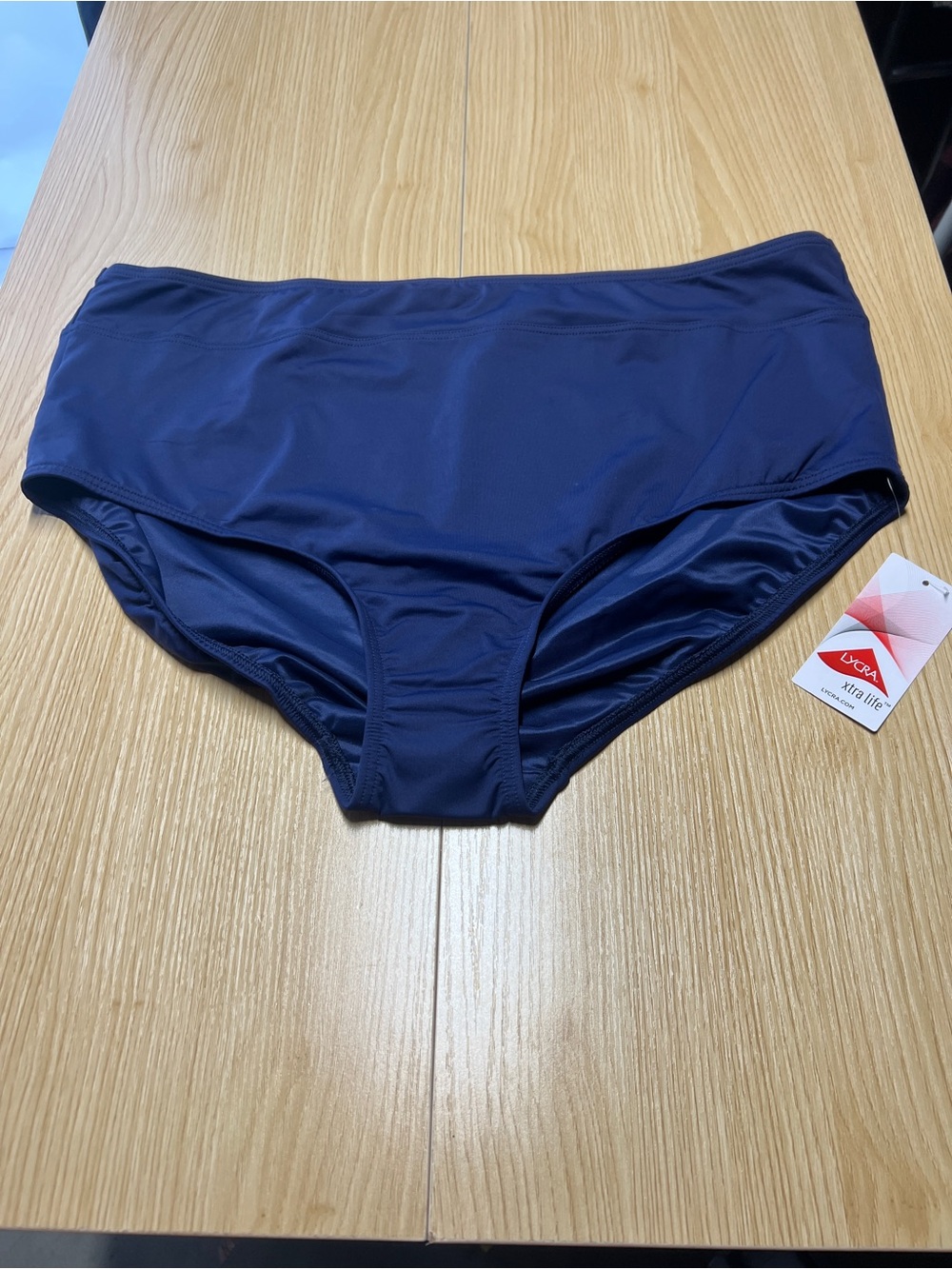 Lands’ End High Waisted Tummy Control Bikini Swim Bottom Navy Size 18 NWT